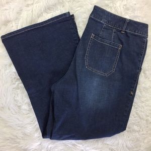 Lane Bryant petite wide leg womens jeans